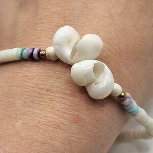Heishi Sprial Shell Anklet Bracelet 9.5in